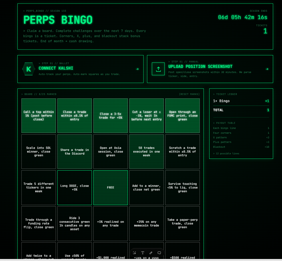 Perps Bingo preview